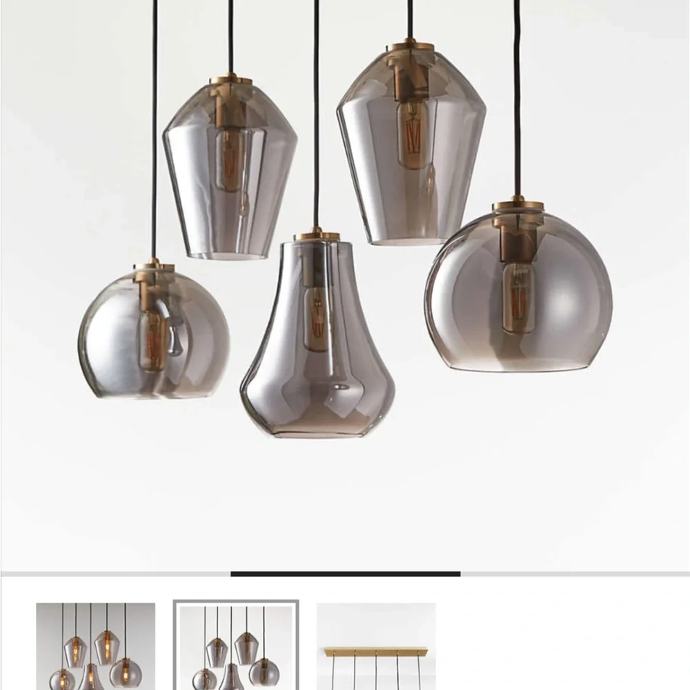 Crate&Barrel Silver and Clear Pendant Lights